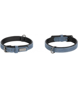 HOND HALSBAND MET NEOPREEN DELU BLAUW S / M 31-39CM 20MM