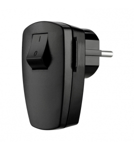 RANDAARDE STEKKER MET SCHAKELAAR ZWART