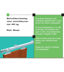 INDOORLINE SCHUIFDEURBESLAG 3000, 1-SET 40 RAIL 185CM INDOORLINE SCHUIFDEURBESLAG 3000, 1-SET 40 RAIL 185CM