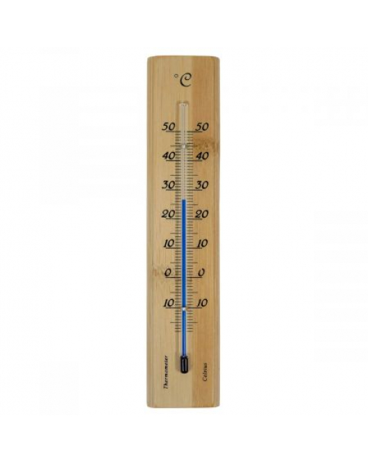 MUURTHERMOMETER H19X4X1CM BAMBOE
