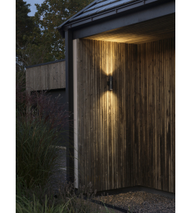 TEMI 230V WANDARMATUUR TWINSPOT RASTER 15CM, GU10, MAX 2X 7W MATZWART 230-240V