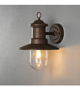 NAPOLI 230V WANDARMATUUR NEERWAARTS 30.5CM E27, MAX 60W ROESTBRUIN 230-240V