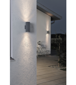 MONZA 230V WANDARMATUUR TWINSPOT 20CM, GU10 MAX 2X 35W ANTRACIET 230-240V