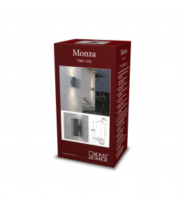 MONZA 230V WANDARMATUUR TWINSPOT 20CM, GU10 MAX 2X 35W ANTRACIET 230-240V