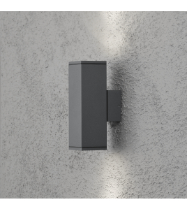 MONZA 230V WANDARMATUUR TWINSPOT 20CM, GU10 MAX 2X 35W ANTRACIET 230-240V