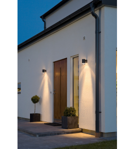 MODENA 230V WANDARMATUUR TRIADE NEERWAARTS SINGLE STRIP 13.5CM, GU10, MAX 35W MATZWART 230-240V