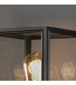 CARPI 230V 1 LICHTS STAAND ARMATUUR E27, 16X100CM, TRANSPARANT GLAS, MAX 60W MATZWART 230-240V