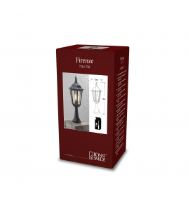 FIRENZE STAAND 1-LICHTS ARMATUUR 55CM, E27 MAX 100W MATZWART 230-240V