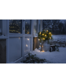 LED LICHTSNOER FEESTVERLICHTING 40X OVAAL EXTRA WARMWIT FILAMENT LED, 4 TRAPS DIMMER, LENGTE 9.75M, SPACING 25CM, 10M AANSLUITSNOER, ZWARTE KABEL, 6V BUITENTRAFO 230-240V