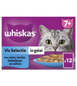 WHISKAS MP 7+ VIS IN GELEI 4 X 12X85 GR. WHISKAS MP 7+ VIS IN GELEI 4 X 12X85 GR.