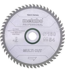 METABO CIRKELZAAGBLAD MULTI CUT PROF 165X20 54FZ/TZ 5&deg;