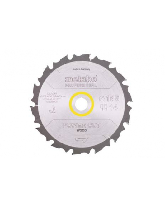 METABO CIRKELZAAGBLAD POWER CUT PROF 165X20 14FZ/FA 10°