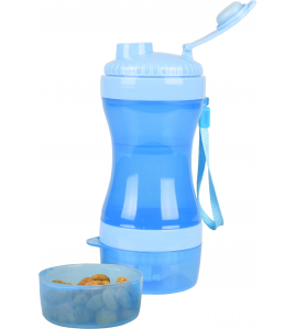 2-IN-1 REISBEKER VOOR WATER + VOER BASSIE BLAUW 9,5X8,5X21CM 2-IN-1 REISBEKER VOOR WATER + VOER BASSIE BLAUW 9,5X8,5X21CM