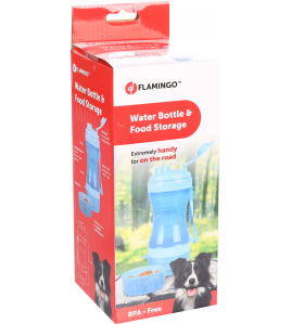 2-IN-1 REISBEKER VOOR WATER + VOER BASSIE BLAUW 9,5X8,5X21CM 2-IN-1 REISBEKER VOOR WATER + VOER BASSIE BLAUW 9,5X8,5X21CM