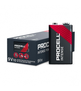 DURACELL PROCELL INTENSE ALKALINE BATTERIJ, 9V-BLOCK/E, 10ST