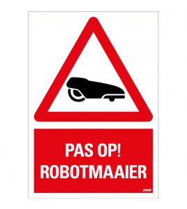 BORD PAS OP! ROBOTMAAIER 330X230 MM