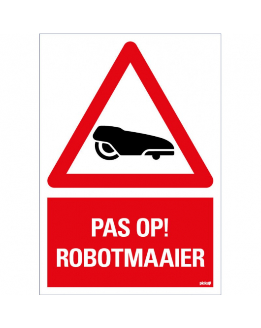 BORD PAS OP! ROBOTMAAIER 330X230 MM