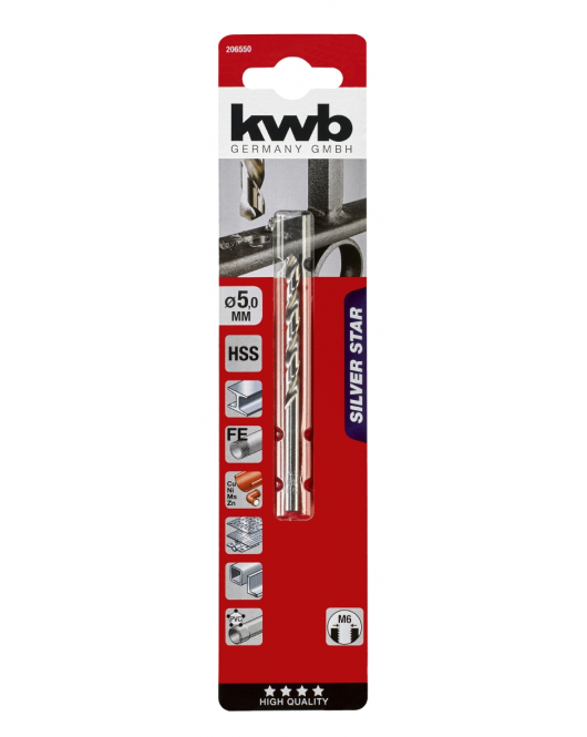 KWB HSS BOREN SILVER STAR 5,0KAART