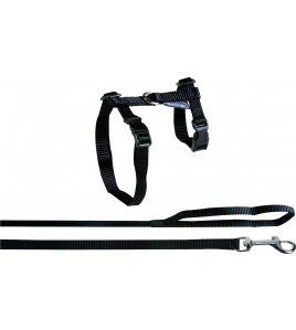 KAT HARNAS MET LOOPLIJN ELA ZWART L / XL 22-32CM 35-56CM 120CM 12MM KAT HARNAS MET LOOPLIJN ELA ZWART L / XL 22-32CM 35-56CM 120CM 12MM