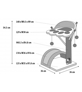 KRABPAAL VIVA 3 BEIGE 60X45X64CM