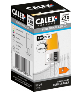 CALEX G4 SILICON HELDER COB 12V 2W 230LM 3000K DIMBAAR MET LED DIMMER