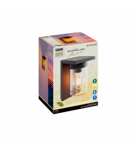 CALEX ASTI OUTDOOR RECHARGEABLE SOLAR WANDLAMP SMD 1.6W 150LM 2700K ZWART CALEX ASTI OUTDOOR RECHARGEABLE SOLAR WANDLAMP SMD 1.6W 150LM 2700K ZWART