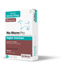 NO WORM PRO KLEINE HOND &amp; PUPPY 2 TAB VANAF 0,5 KG - VANAF 2 WEKEN