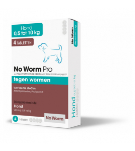 NO WORM PRO KLEINE HOND &amp; PUPPY 4 TAB VANAF 0,5 KG - VANAF 2 WEKEN