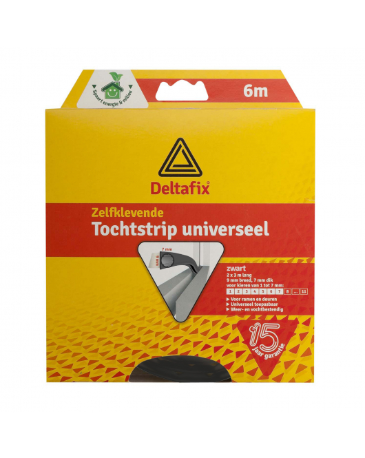 TOCHTSTRIP ZELFKLEVEND UNIVERSEEL TP ZWART 6 M X 9 MM X 7 MM