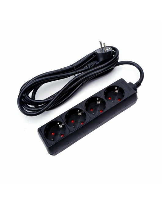 STEKKERDOOS 4V 1,5M 3X1,5Q ZWART