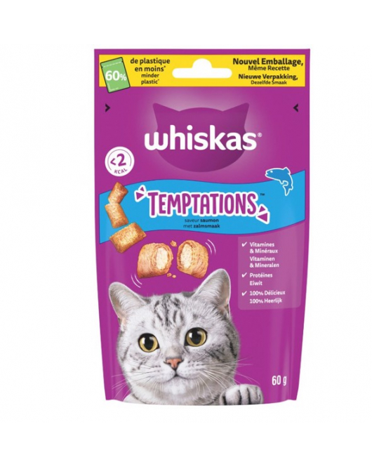 WHISKAS TEMPTATIONS ZALM 6 X 60 GR. 60 GR.