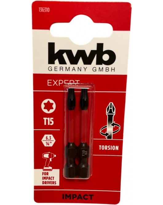 2 BIT TORSION 50 MM T15 S2