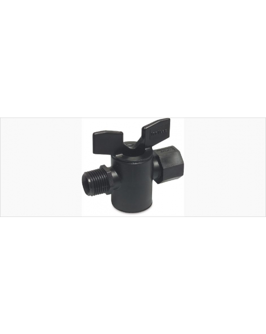PLUGKRAAN PP 1/2" BUITENDRAAD X BINNENDRAAD 6BAR ZWART