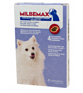 MILBEMAX KAUWTABLETTEN HOND KLEIN CHEWY 4 TABL. &amp;LT;5KG 4 ST