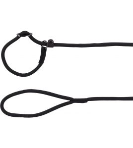 HOND ANTI-TREK LOOPLIJN AIDEN ZWART 1,3M 12MM