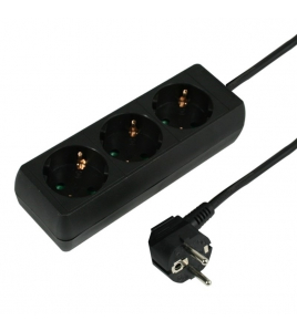 STEKKERDOOS 3V 3,0M 3X1Q ZWART