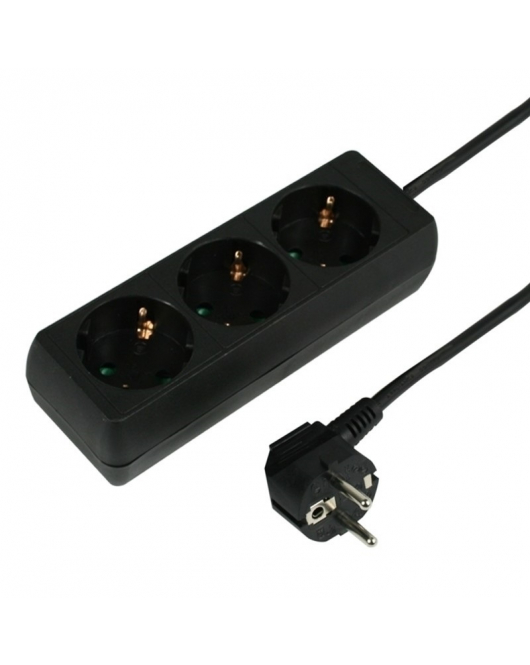 STEKKERDOOS 3V 3,0M 3X1Q ZWART