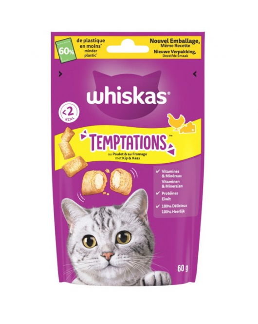 WHISKAS TEMPTATIONS KIP&KAAS 60 GR