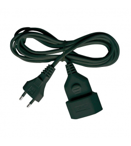 2 METER EURO-VERLENGSNOER ZWART