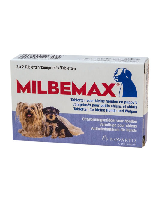 MILBEMAX TABLETTEN PUPPY/KLEINE HOND <5KG 4 TABL. MILBEMAX TABLETTEN PUPPY/KLEINE HOND <5KG 4 TABL.