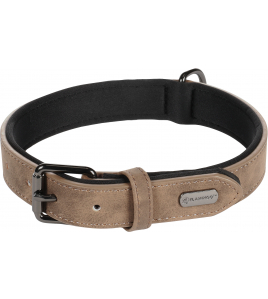 HOND HALSBAND MET NEOPREEN DELU BRUIN M / L 38-48CM 25MM