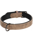 HOND HALSBAND MET NEOPREEN DELU BRUIN M / L 38-48CM 25MM