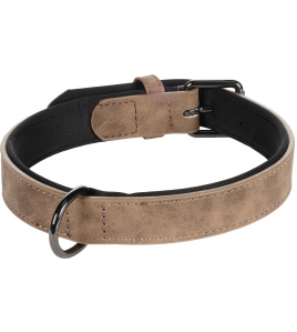 HOND HALSBAND MET NEOPREEN DELU BRUIN M / L 38-48CM 25MM