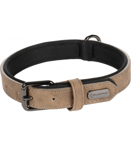 HOND HALSBAND MET NEOPREEN DELU BRUIN S / M 31-39CM 20MM