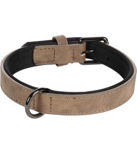 HOND HALSBAND MET NEOPREEN DELU BRUIN S / M 31-39CM 20MM