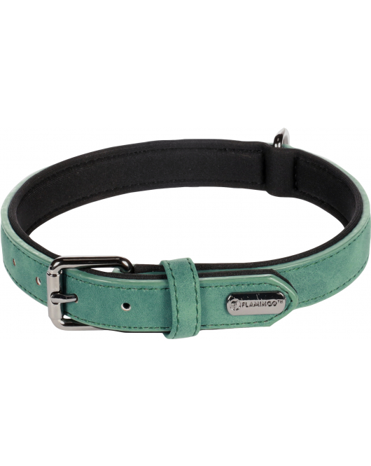 HOND HALSBAND MET NEOPREEN DELU GROEN M 36-44CM 20MM