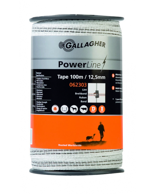 POWERLINE LINT 12,5MM WIT 100M