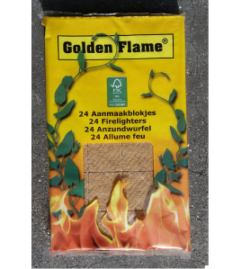 GOLDEN FLAME AANMAAKBLOKJES BRUIN 24ST. FSC