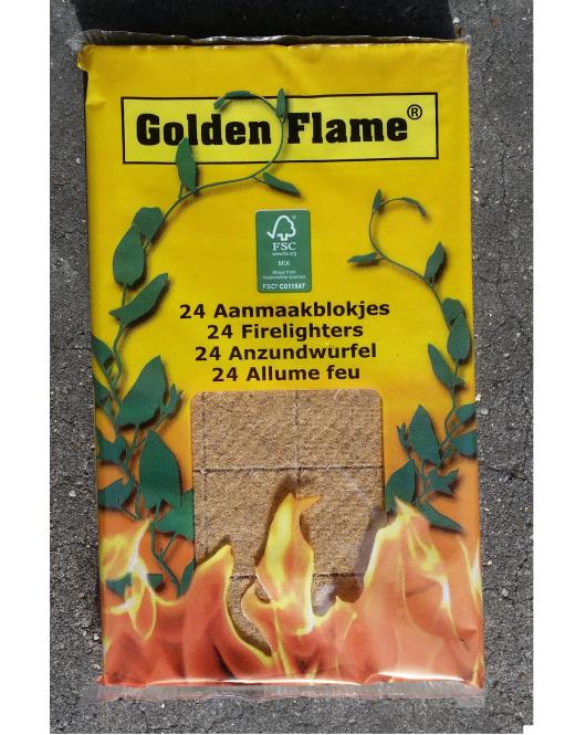 GOLDEN FLAME AANMAAKBLOKJES BRUIN 24ST. FSC