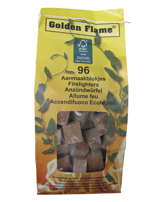 GOLDEN FLAME AANMAAKBLOKJES BRUIN 96ST. (ZAKJE) FSC